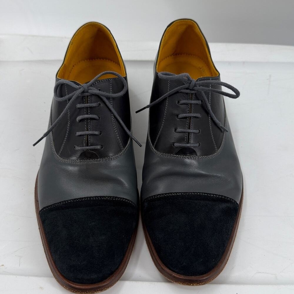 Undandy Men’s Black Suede and Black Gray Leather Oxford Shoes Size 44  11